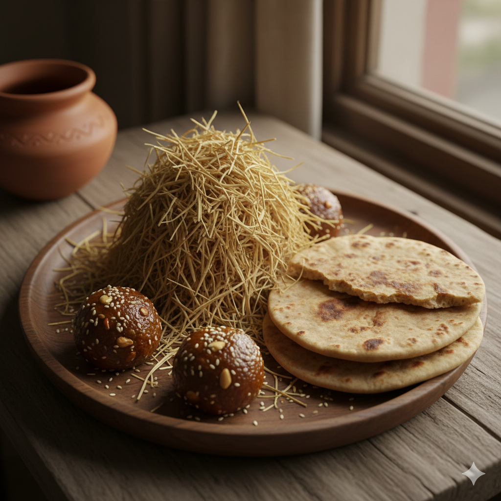 Fooder, Jaggery Ladoos & Roti to 1 Cow