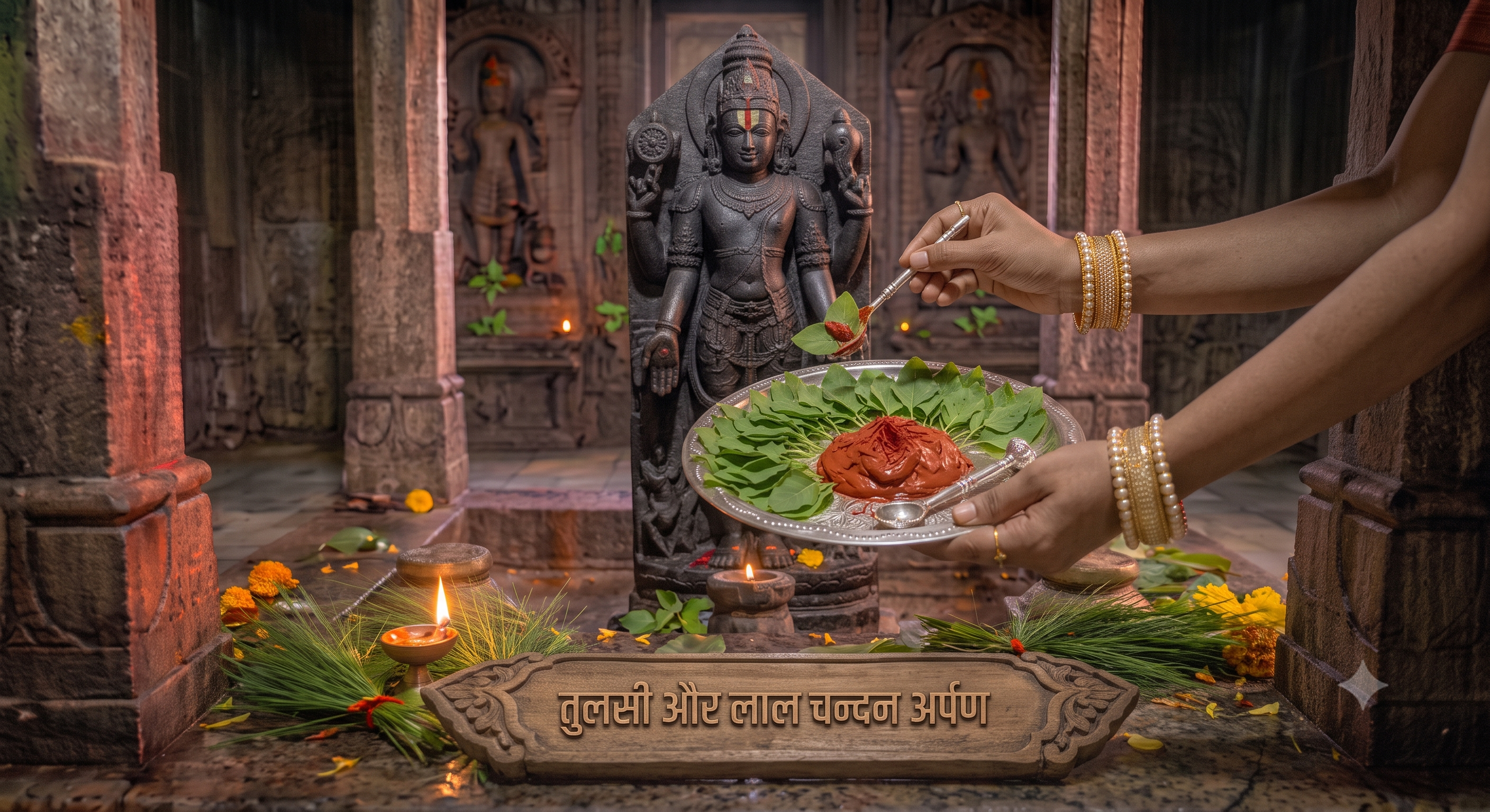 Saffron Sandalwood & Tulsi Leaves