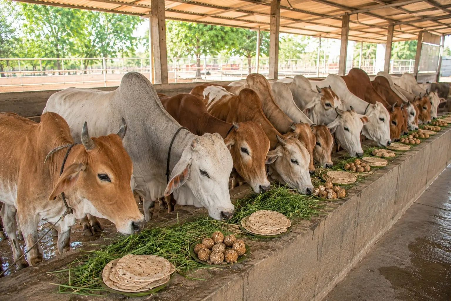 Fodder, Jaggery Ladoos & Roti Seva for 11 Cows