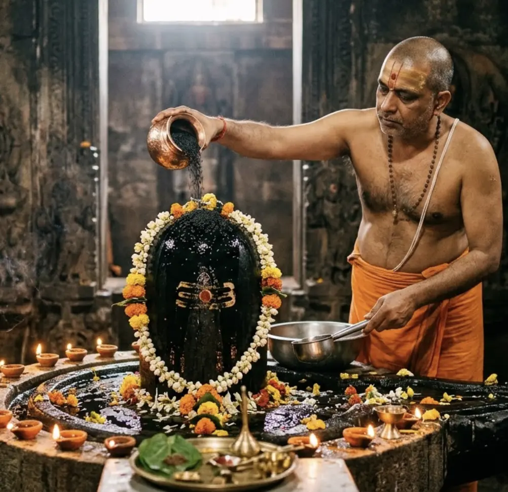 Offer Black Til & Jal Abhishek To Shivling