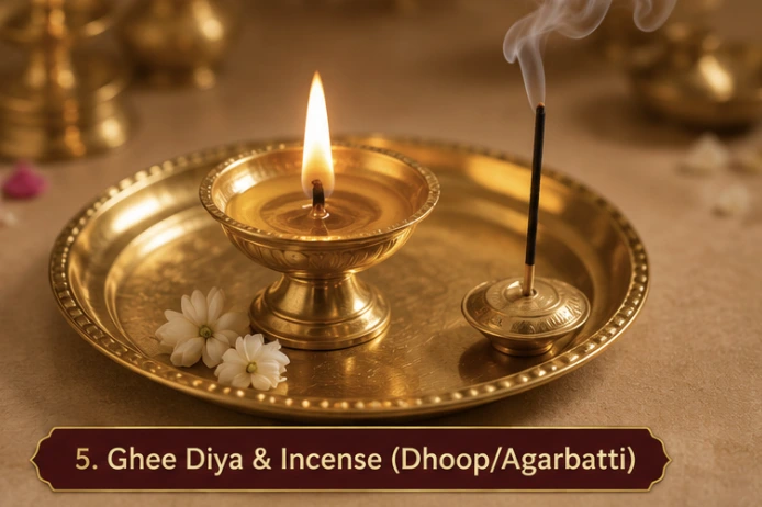 🪔 Ghee Diya & Incense (Dhoop/Agarbatti)