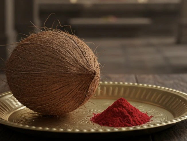 Coconut & Sindoor Chadhava to Hanuman Ji