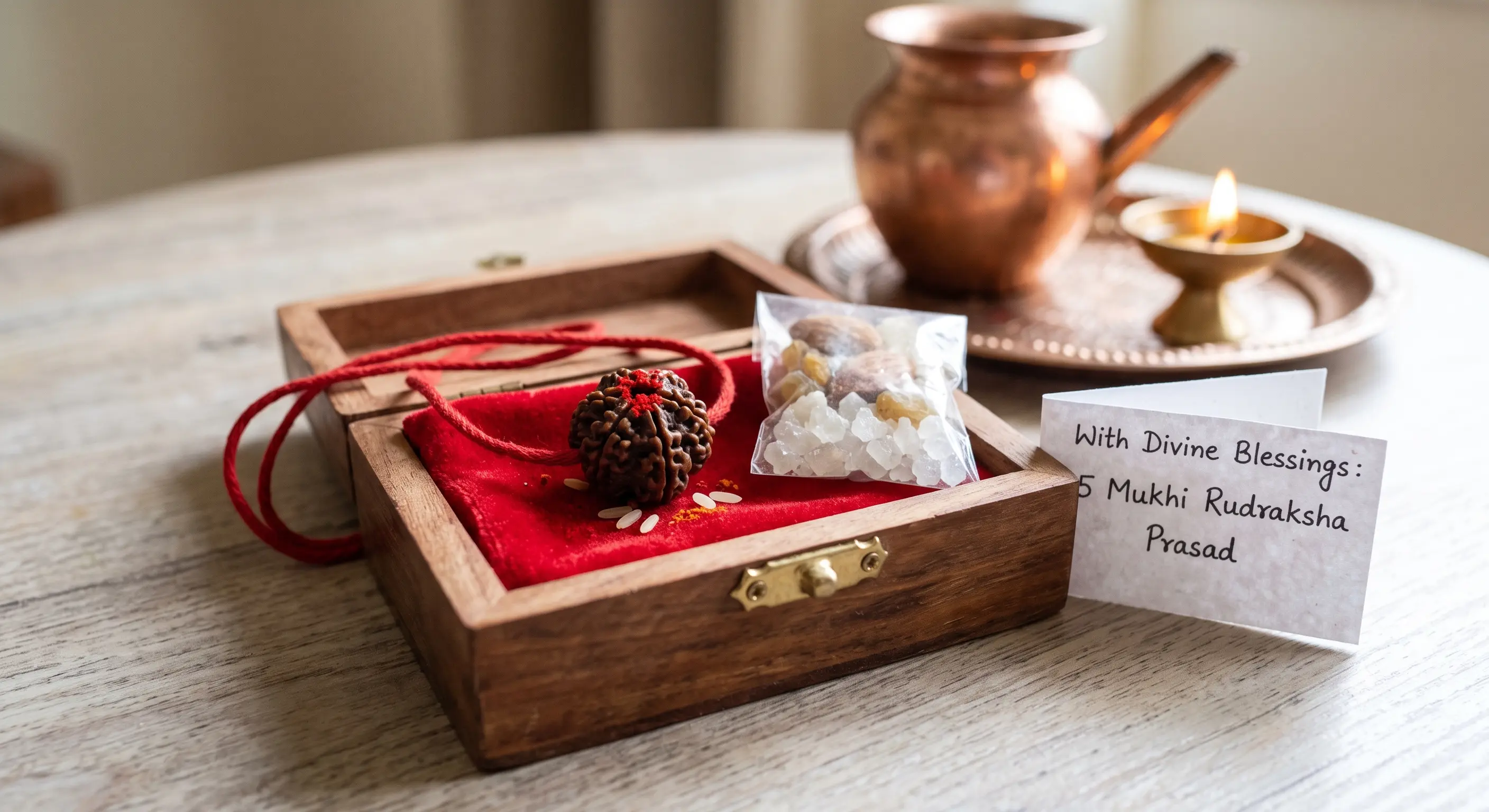 🌰 Blessed 5 Mukhi Rudraksha as blessed prasad