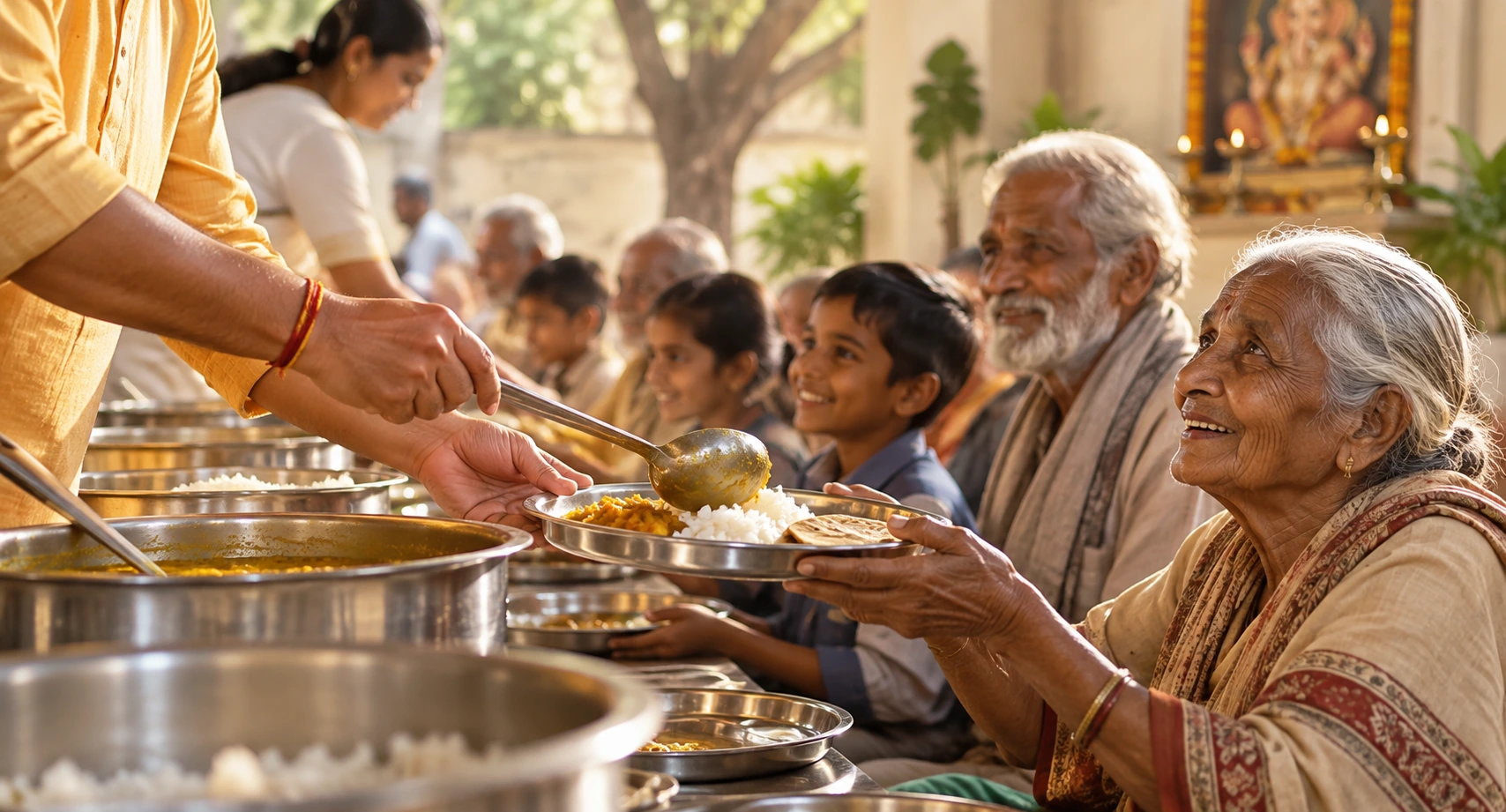 Anna Seva (Offering Food to the Needy)