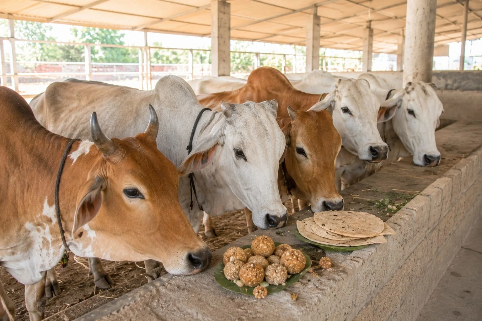 Fodder, Jaggery Ladoos & Roti Seva for 5 Cows