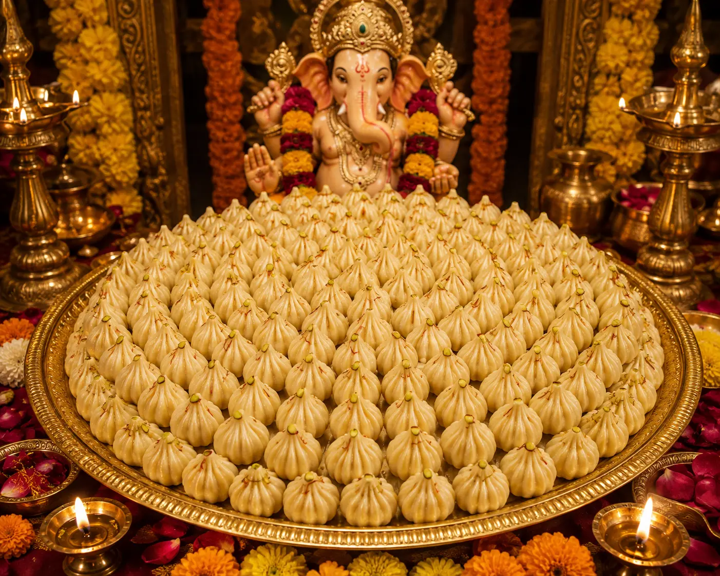 108 Modak Bhog to Bappa on Ganesh Chartuthi