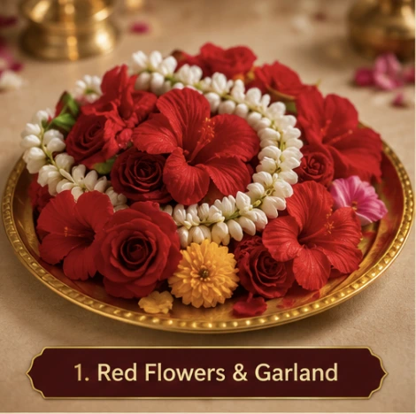 🌺 Red Flowers & Garland