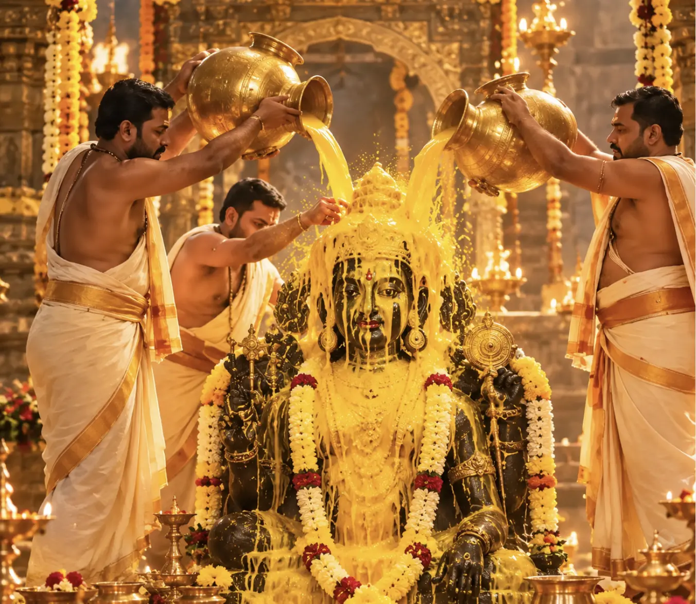 Dev Guru Brihaspati 11 litre Haldi Abhishek