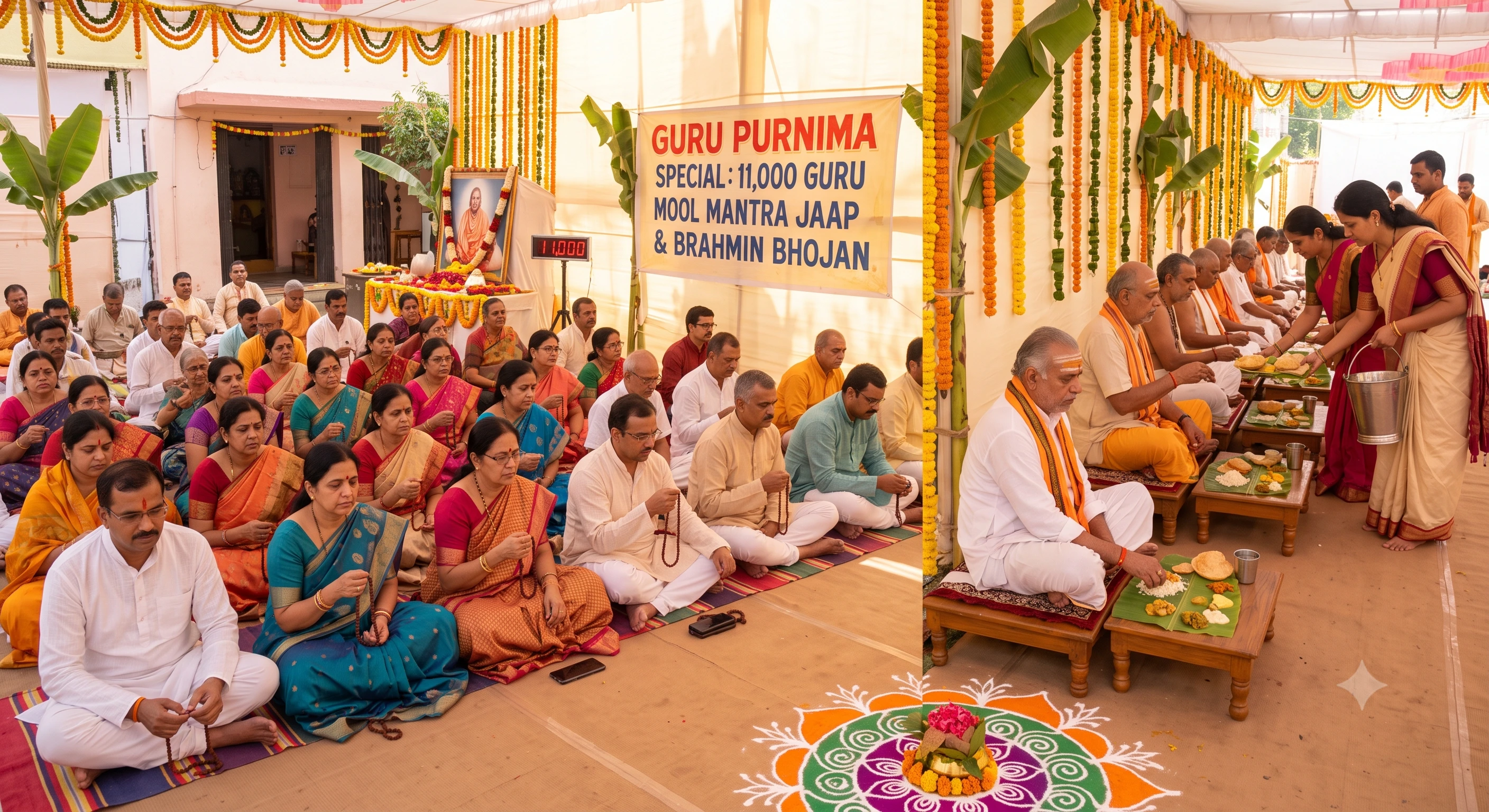 🌼 Guru Purnima Special – 11,000 Guru Mool Mantra Jaap & Brahmin Bhojan