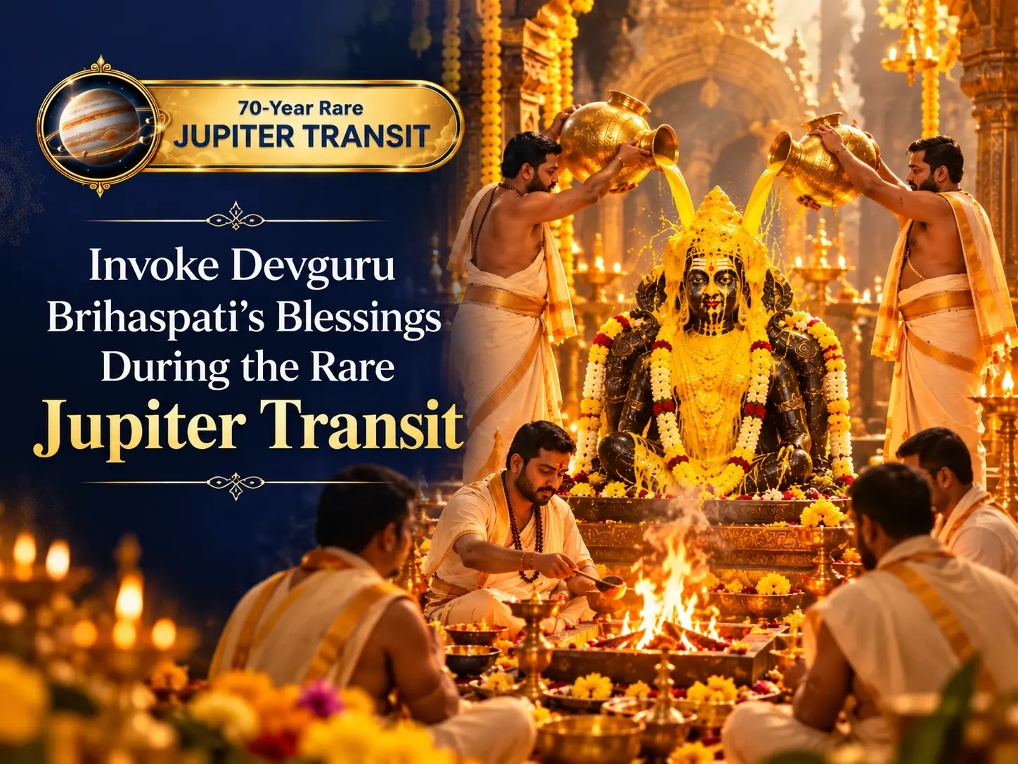 Devguru Brihaspati Anushthan – Haldi Maha Abhishek, Haldi Havan & 21 Brahmin Yellow Vastra Daan